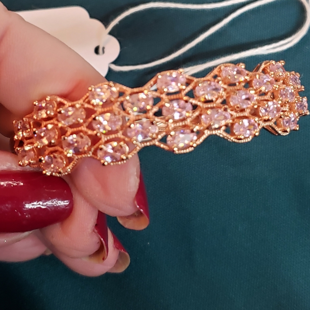 Pink topaz cuff bracelet